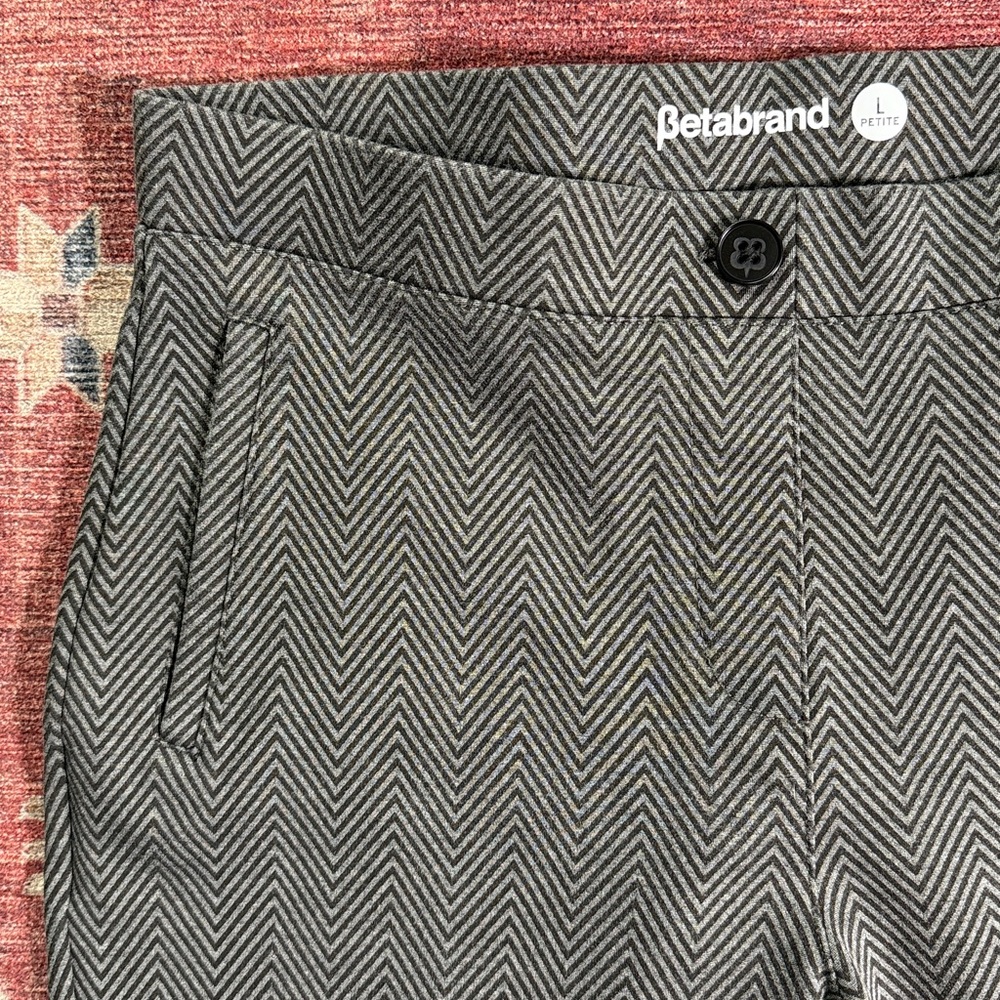 BETABRAND Zipper Hem Pull-On Pants Size Petite Large
